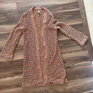 Vintage Multi-Color Knit Long Cardigan